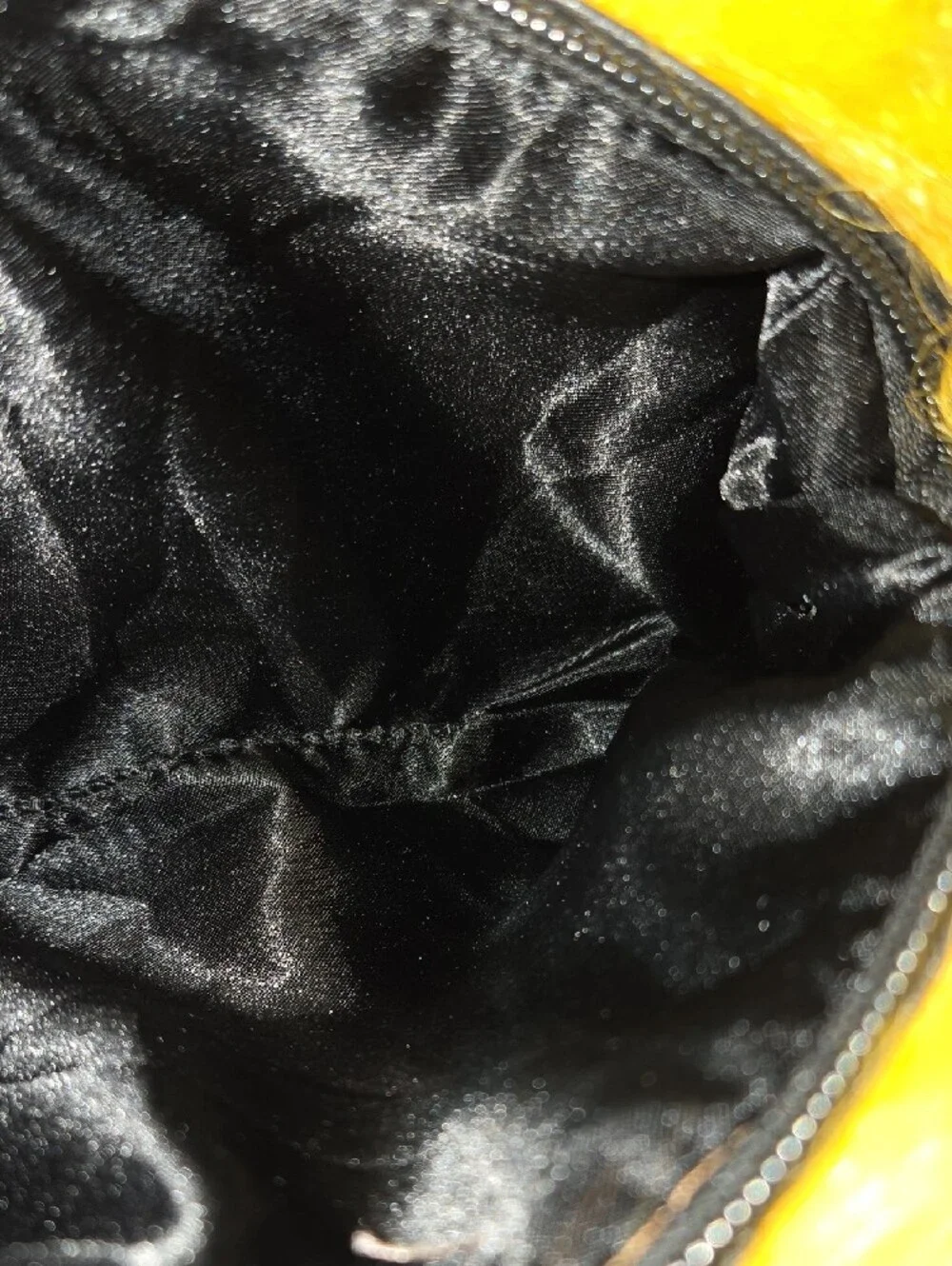Source Unknown Faux Fur Chain Clutch in Mustard Yellow